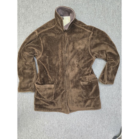 Denali Reversible Hooded Heavy Fleece Coat Deer & Pine Branch Print‎ Women Small - Picture 3 of 11